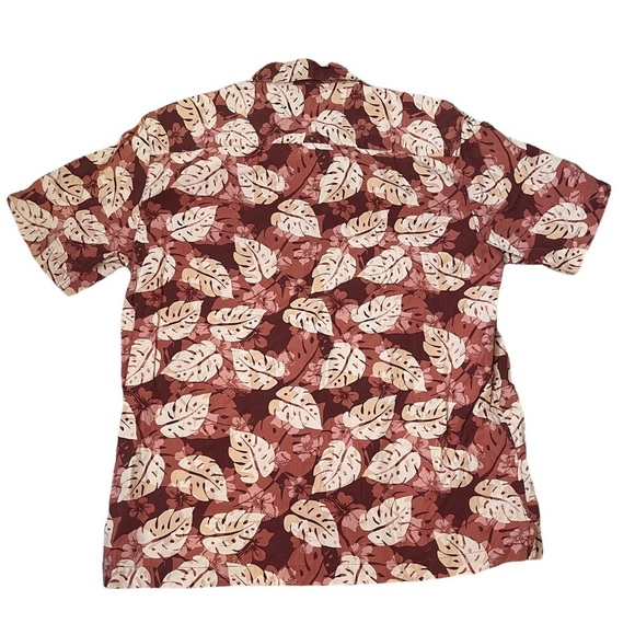 Vintage Solitude Short Sleeve Leaf Print Hawaiian Shirt - Picture 5 of 5